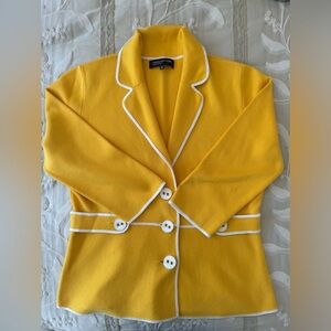 Jones New York Yellow Button Down Sweater